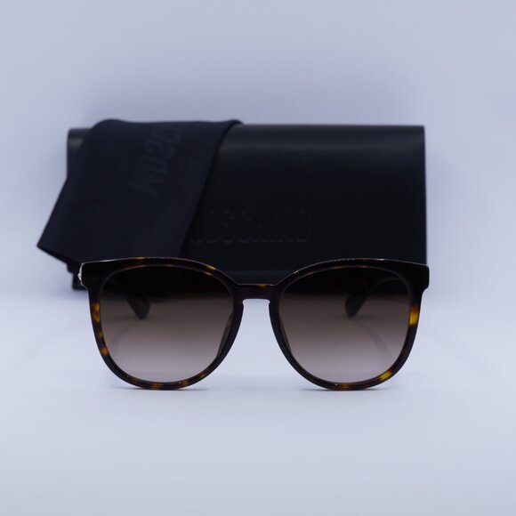 Moschino MOS074/F/S 0086 HA Square Sunglasses - Havana/Brown - Picture 3 of 11